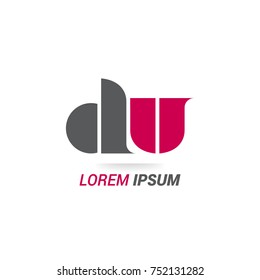DU  lettering Logo vector isolated on white background