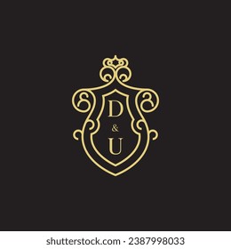 Logotipo inicial de la línea DU en un diseño profesional de alta calidad que se imprimirá en cualquier medio de impresión