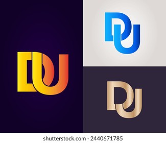 DU logo. DU creative initial latter logo.DU abstract.DU Monogram logo design.Creative and unique alphabet latter logo.