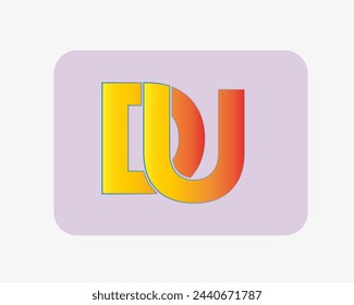 DU logo. DU creative initial latter logo.DU abstract.DU Monogram logo design.Creative and unique alphabet latter logo.