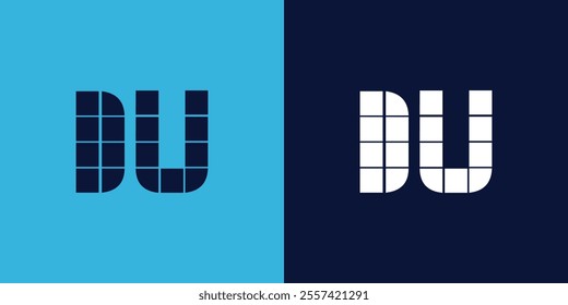 DU logo design with tile shape. Minimalist and modern vector illustration design suitable for business or brand