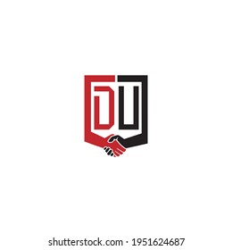 du logo hand deal design vector icon