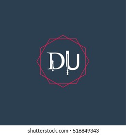 du logo initial Letter, Abstract Polygonal Background Logo, design for Corporate Business Identity,flat icon Alphabet letter