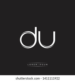 du logo Initial Letter Split Lowercase Monogram Logo White on Black 