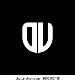 du logo monogram with circular shape shield design template