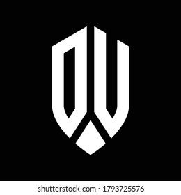 du logo monogram with emblem shield style design template