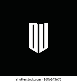 DU logo monogram with emblem style isolated on black background