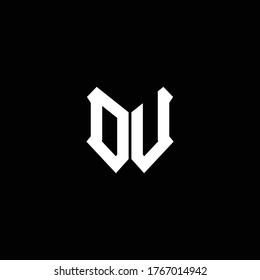 du logo monogram with shield shape design template