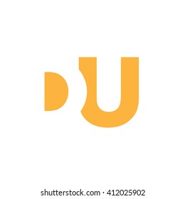 DU Logo. Vector Graphic Branding Letter Element. White Background