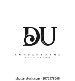 DU Minimal Luxury Initial Logo vector.