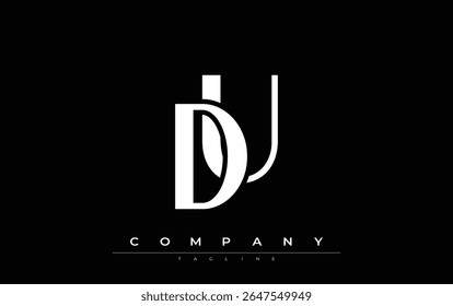 DU Modern Initials Logo Design. Logotipo de marca com iniciais estilizadas apresentando design arrojado e estética moderna. Ideal para profissionais de marca de negócios ou projetos criativos com foco em minimalista