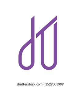 DU monogram line letter style logo concept 