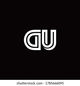 DU monogram logo with abstract line design template