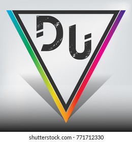 DU Multicolor Triangle LOGO with Dark Gray Highlight and Shadow