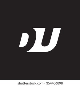 DU negative space letter logo black background