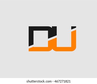 DU negative space letter logo
