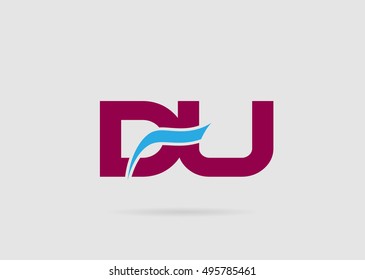 DU negative space letter logo
