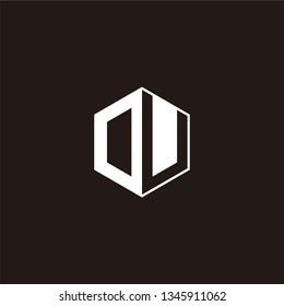 DU or OU Logo Initial Monogram Negative Space Designs Templete