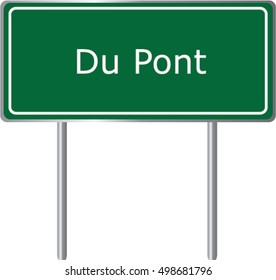 Du Pont , Georgia , road sign green vector illustration, road table, USA city