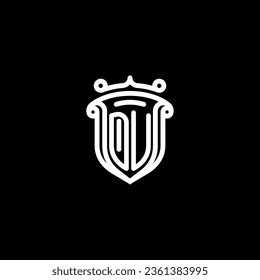 DU shield initial monogram with high quality professional design that will print well