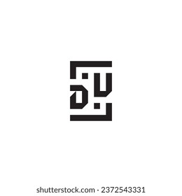 DU square concept retro logo in high quality professional design that will print well across any print media