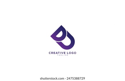 DU UD Abstract initial monogram letter alphabet logo design