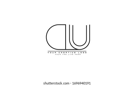 DU UD abstract vector logo monogram template