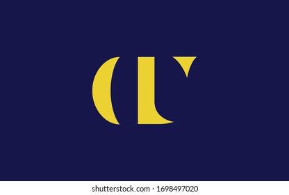 DU or UD and D or U Letter Initial Logo Design, Vector Template