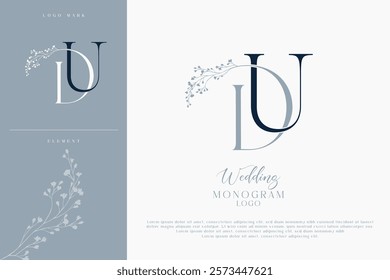 DU UD Initial Wedding Logo Monogram