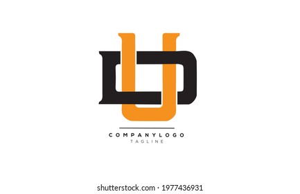 DU UD initials monogram letter text alphabet logo design