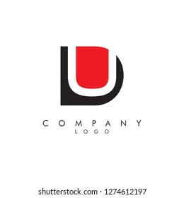 DU, UD Letter Company logo icon vector