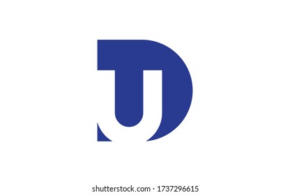 DU or UD Letter Initial Logo Design, Vector Template