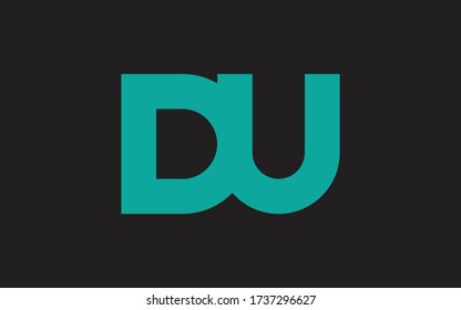 DU or UD Letter Initial Logo Design, Vector Template