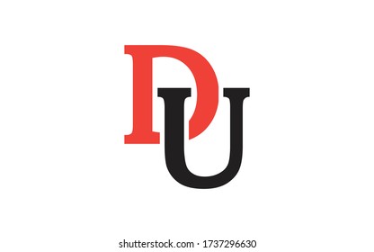 DU or UD Letter Initial Logo Design, Vector Template