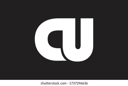 DU or UD Letter Initial Logo Design, Vector Template