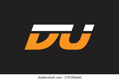 DU or UD Letter Initial Logo Design, Vector Template