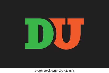 Diseño de logotipo inicial de carta DU o UD, plantilla de vector
