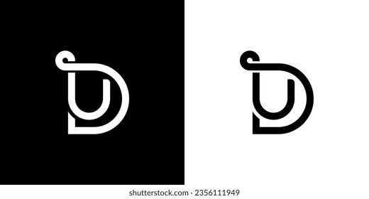 DU or UD Letter Logo design, UD or DU Monogram, DU or UD Initials Letter Logo concept, Icon, Vector