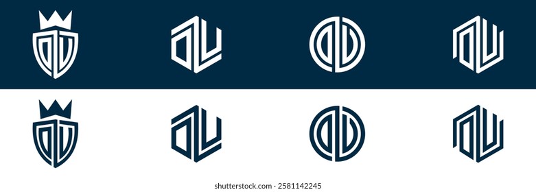 DU UD letter logo set design