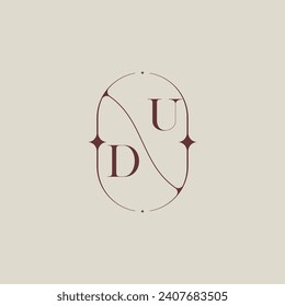 DU wedding classic in elegant monogram with high quality professional design that will print well