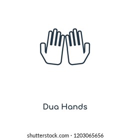 Dua Hands concept line icon. Linear Dua Hands concept outline symbol design. This simple element illustration can be used for web and mobile UI/UX.