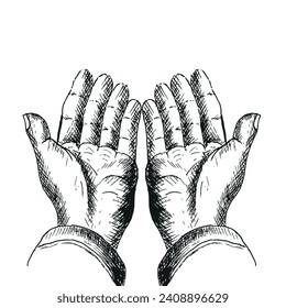 dua hands vector illustration for islamic backgrounds