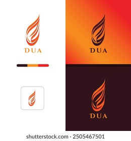 Dua Translated as Prayer Name Modern Calligraphy and Gradient Logo Design