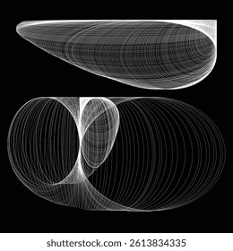 Dual abstract lineforms with motion illusion