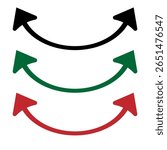 Dual arrow icon in outline style, vector EPS 10. Depicts two arrows facing opposite directions, used for transfer, sync, exchange, navigation, or directional interface commands in apps and systems.