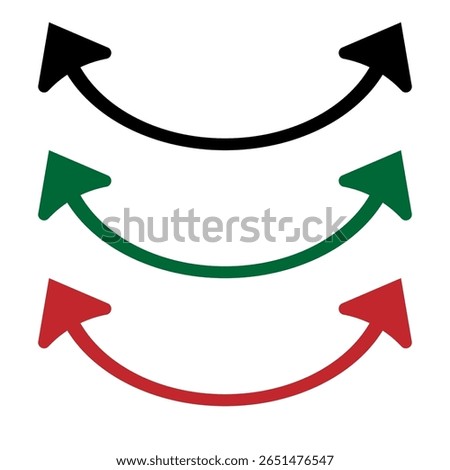 Dual arrow icon in outline style, vector EPS 10. Depicts two arrows facing opposite directions, used for transfer, sync, exchange, navigation, or directional interface commands in apps and systems.