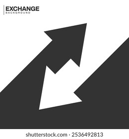 Seta dupla em direção oposta para plano de fundo de conceito do Exchange. E-commerce Website Exchange Oferta Desconto para Promoção e Anúncio. Venda de Black Friday. Modelo de vetor