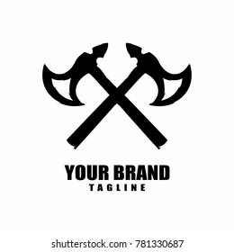 Dual axe cross logo design concept