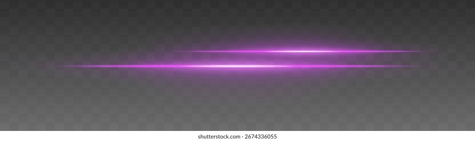 Dual beam set icon. Two narrow glowing lines creating fast motion effect. Transparent background supports digital motion and speed interfaces.
