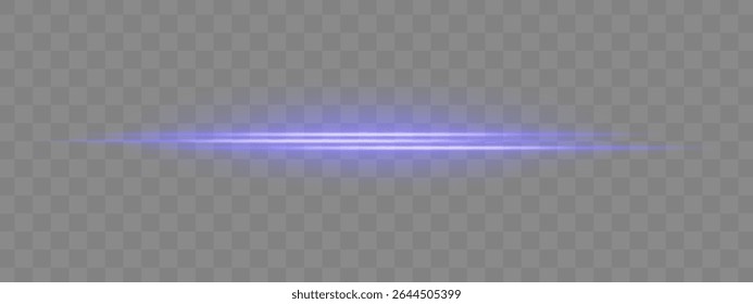 Feixes duplos de luz horizontal azul com brilho suave e desfoque de movimento sobre fundo transparente. Série de energia futurista ideal para design de interface do usuário, sobreposições de ficção científica ou efeitos de velocidade.